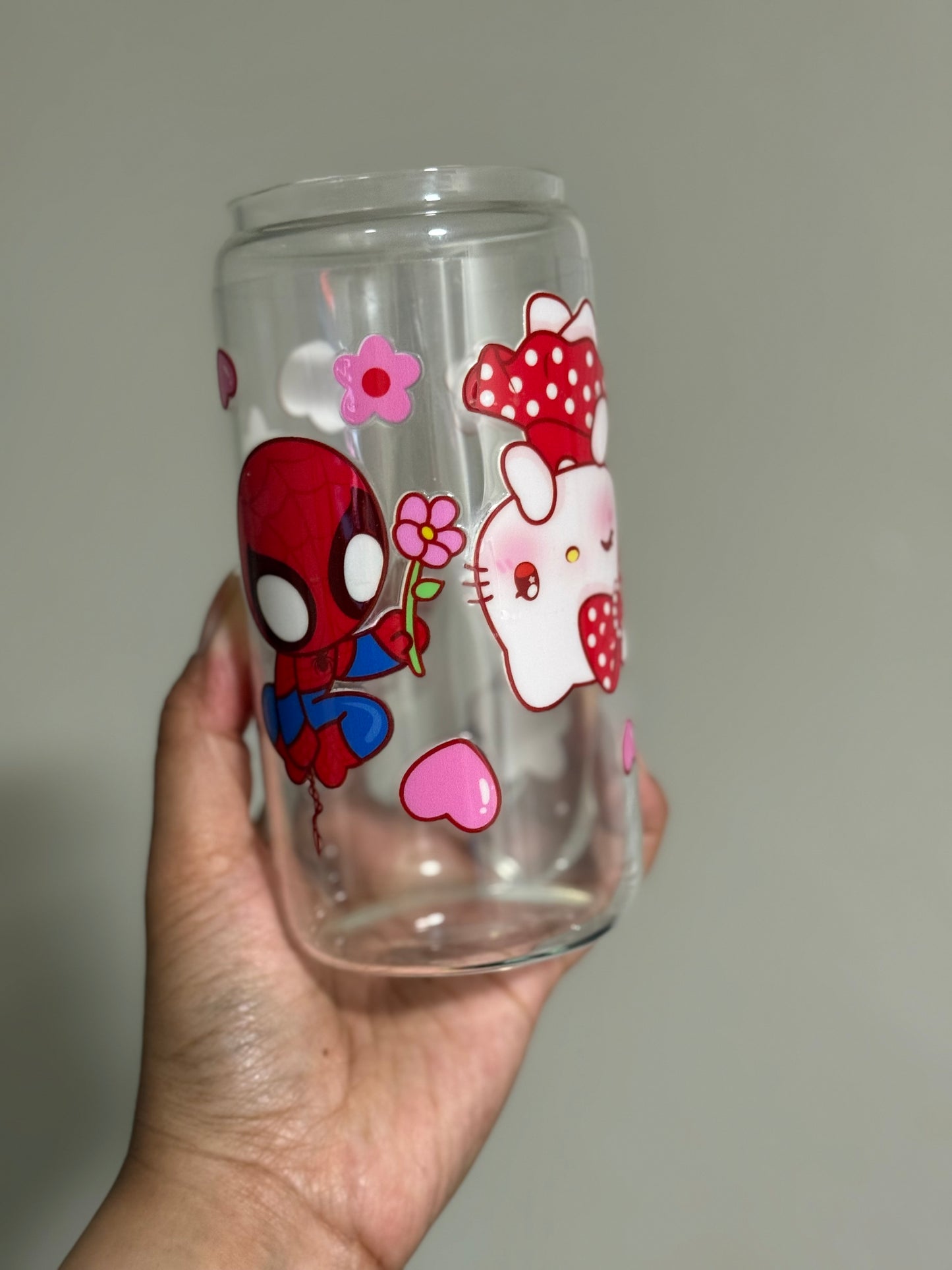 HK Spidey Flowers CYO 16oz Glass Can Only*