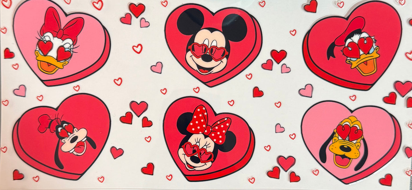 Mouse and Friends Hearts CYO 16oz Glass Can Only*