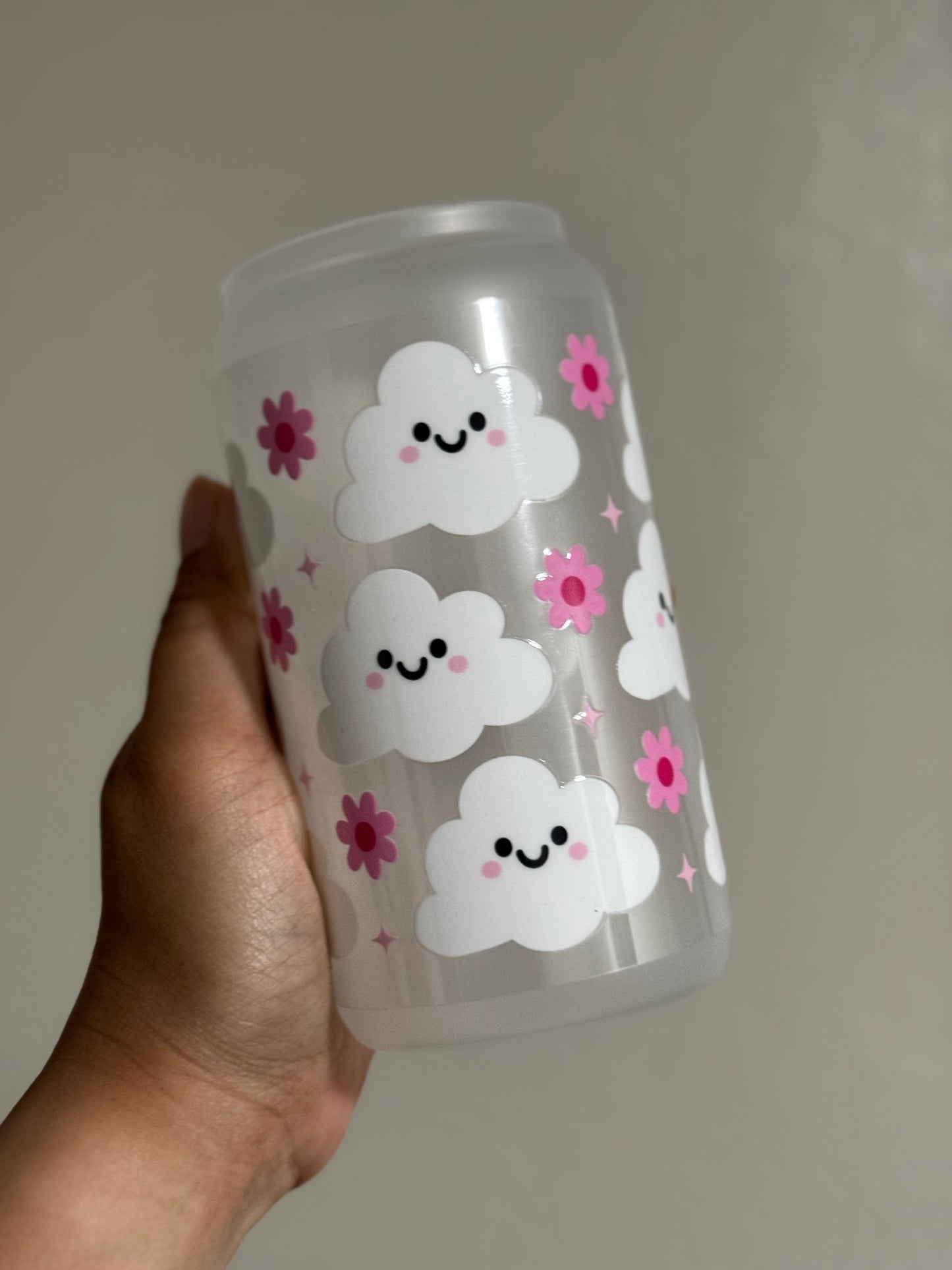 Smiling Clouds CYO 16oz Glass Can Only*