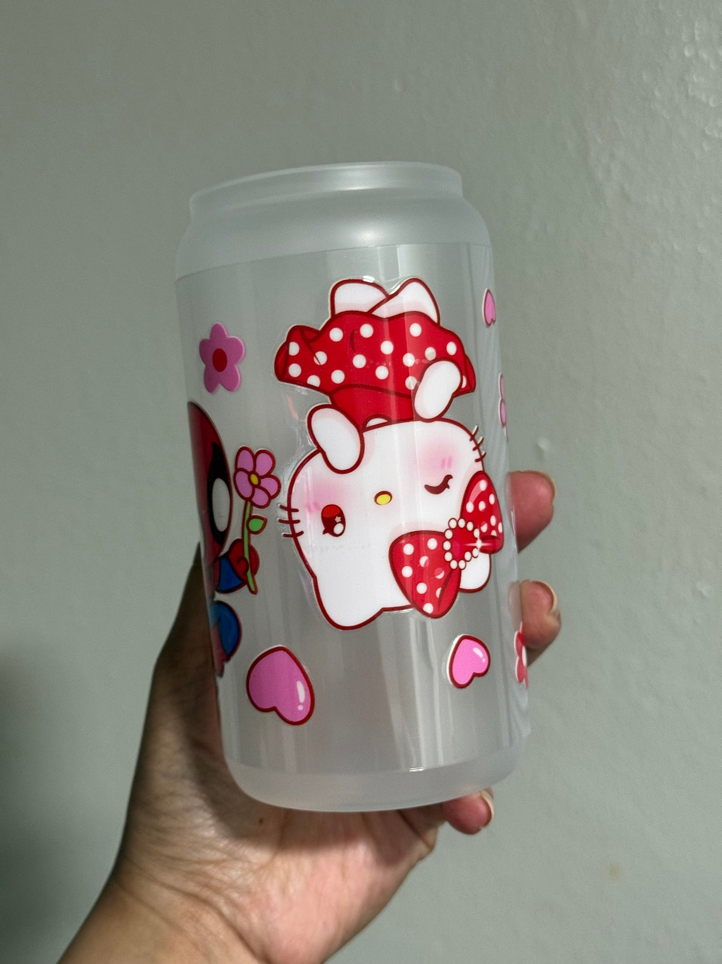 HK Spidey Flowers CYO 16oz Glass Can Only*