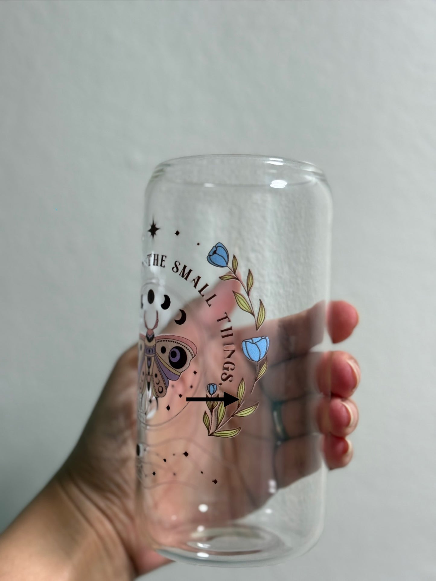 16oz Find The Beauty Clear Glass Can Only *oopsie edition*