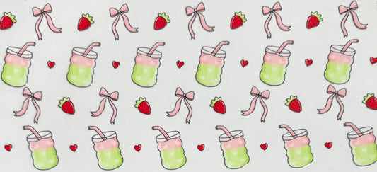 [Double-Sided] Strawberry Matcha CYO 16oz Glass Can Only*