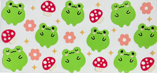 [Double-Sided] Froggies and Mushrooms CYO 16oz Glass Can Only*