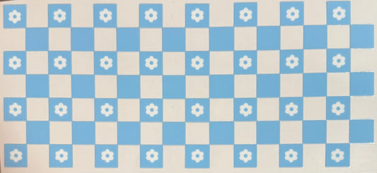 [Double-Sided] Blue Checkered Florals CYO 16oz Glass Can Only*