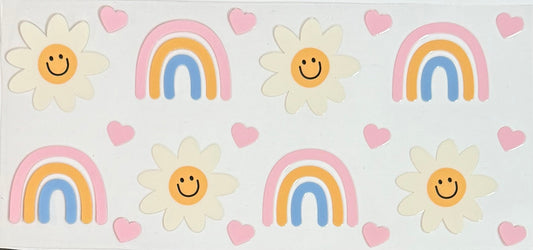[Double-Sided] Rainbows and Daisies CYO 16oz Glass Can Only*