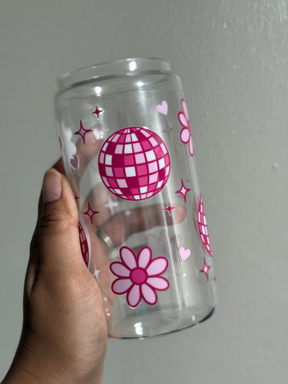 Pink Disco CYO 16oz Glass Can Only*