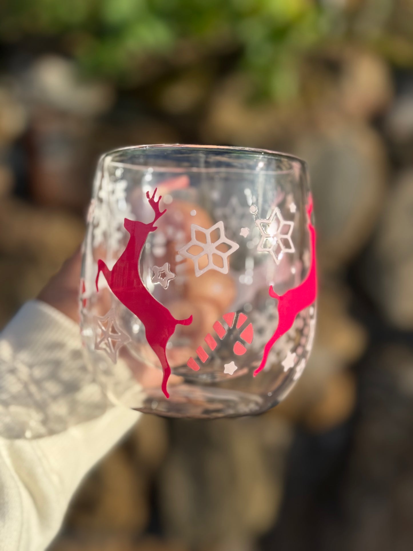 12oz Reindeer Double-Wall Glass Mug