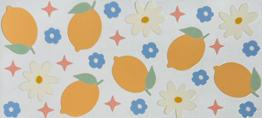[Double-Sided] Lemons & Flowers CYO 16oz Glass Can Only*