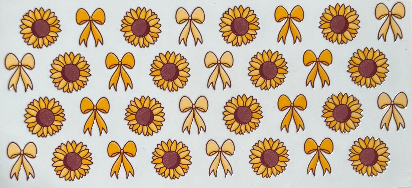 [Double-Sided] Sunflowers and Bows CYO 16oz Glass Can Only*