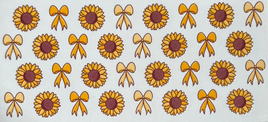 [Double-Sided] Sunflowers and Bows CYO 16oz Glass Can Only*