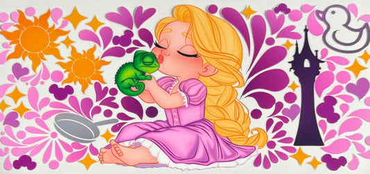 Princess Kissing Iguana CYO 16oz Glass Can Only*