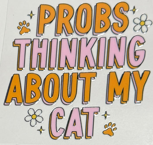 [Double-Sided] Probs Thinking About My Cat CYO 16oz Glass Can Only*