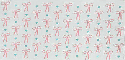 [Double-Sided] Pink Coquette Bows & Blue Hearts CYO 16oz Glass Can Only*