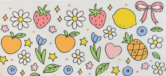 [Double-Sided] Fruity Florals CYO 16oz Glass Can Only*