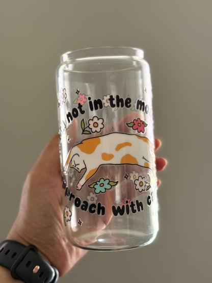 [Double-Sided] Approach with Caution Kitty CYO 16oz Glass Can Only*
