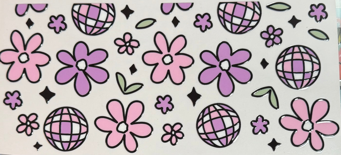 [Double-Sided] Flowers & Disco CYO 16oz Glass Can Only*