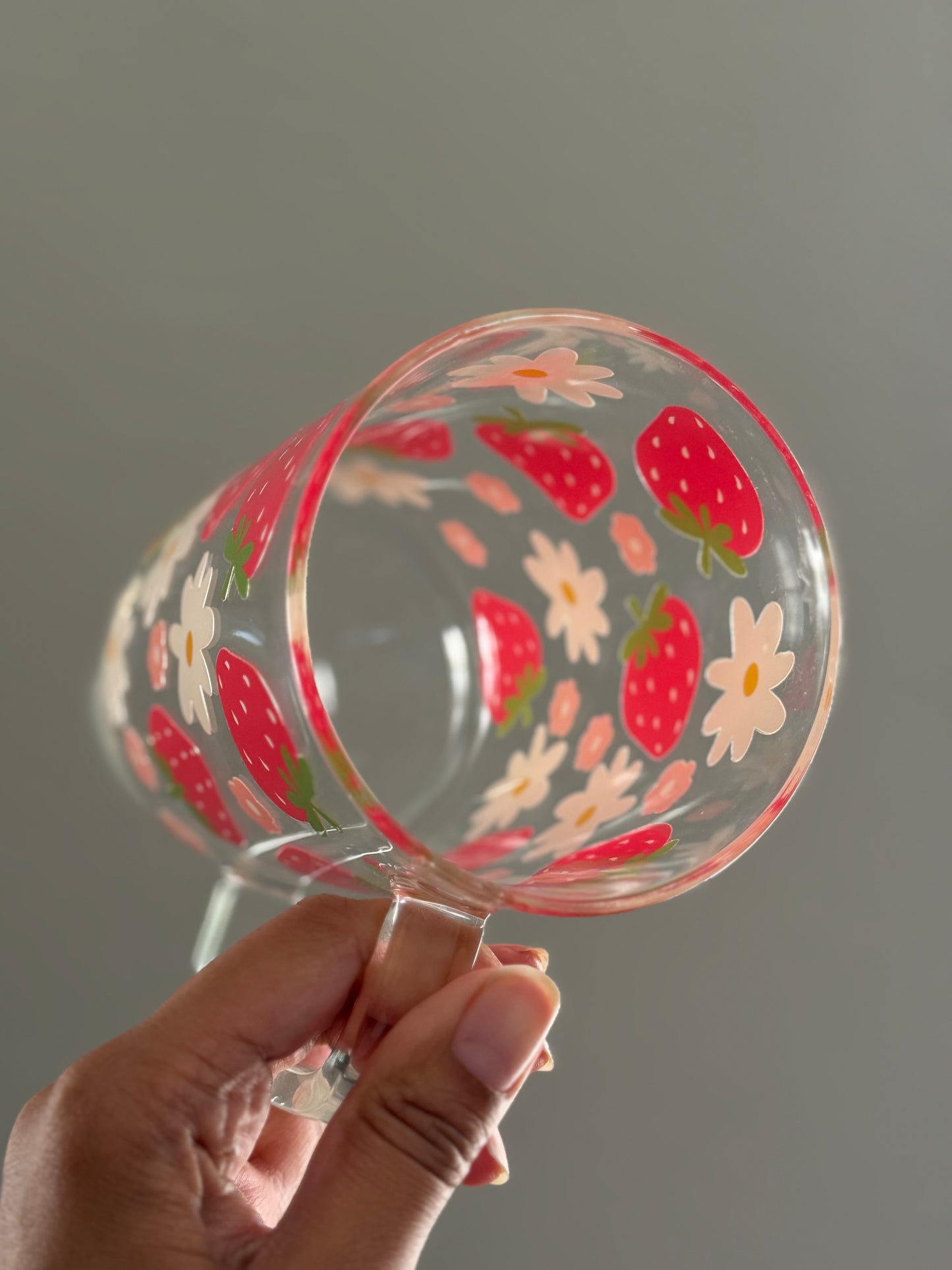 40oz [Double-Sided] Strawberry Fields Clear Glass Tumbler *oopsie edition*