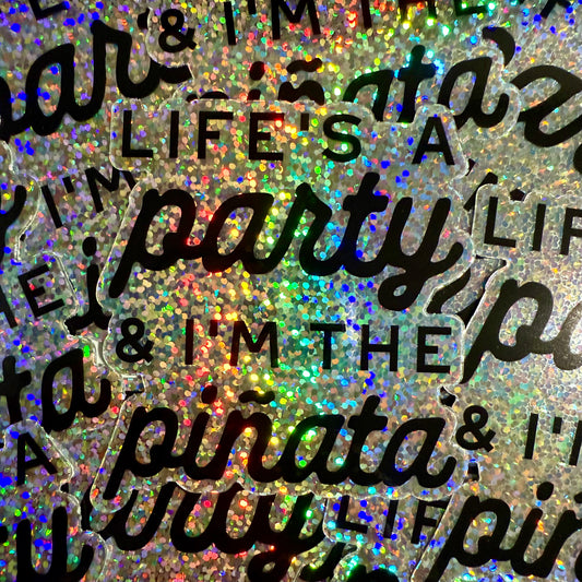 Life’s a Party Glitter Sticker