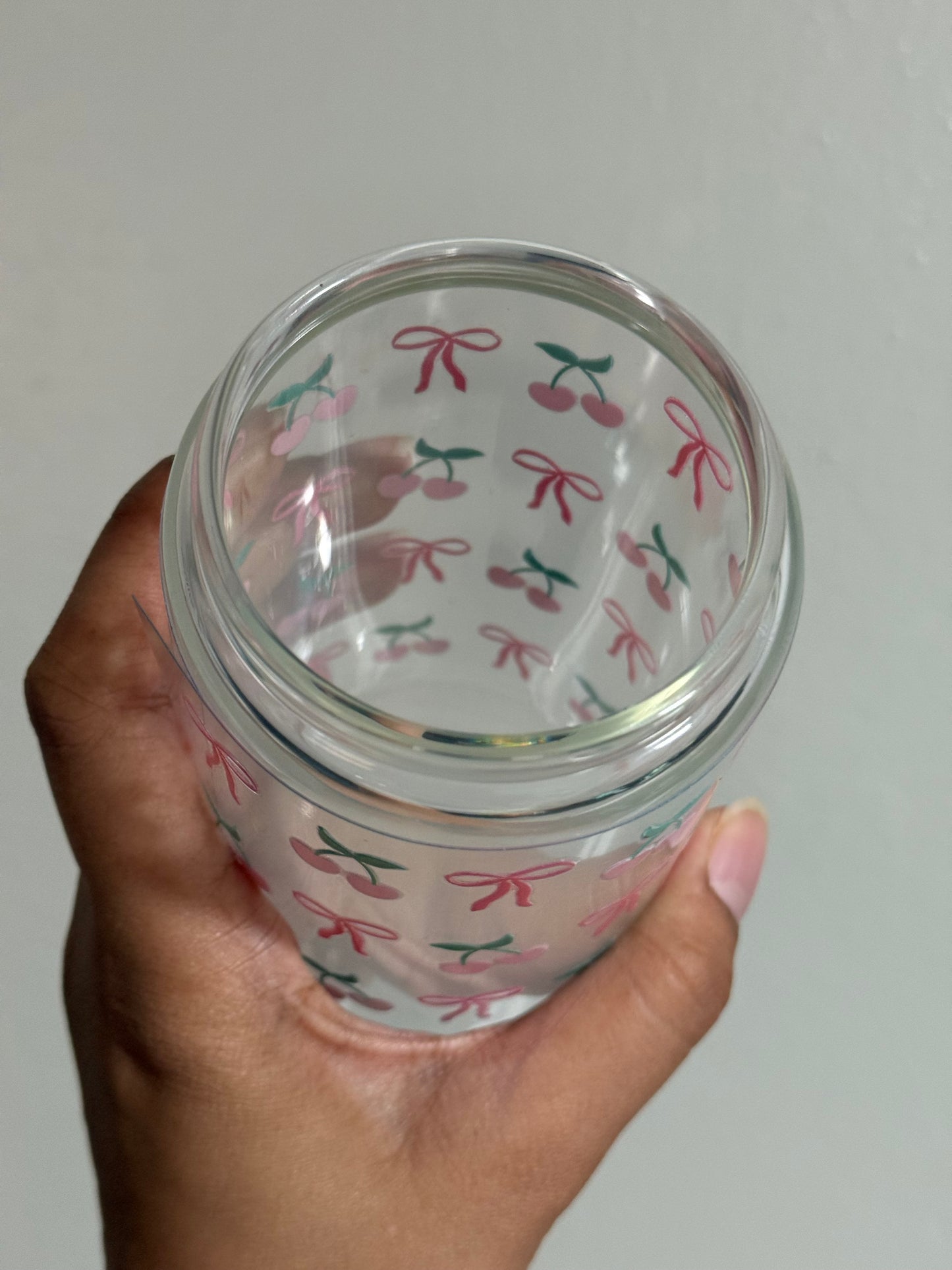 [Double-Sided] Cherry & Coquette Bows CYO 16oz Glass Can Only*