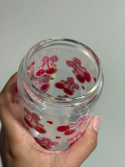 [Double-Sided] Coquette Cherries CYO 16oz Glass Can Only*
