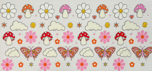 Whimsy Butterfly and Mushroom CYO 16oz Glass Can Only *
