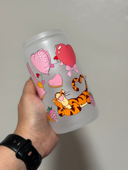 16oz Lovey Bear and Friends Frosted Glass Can Only