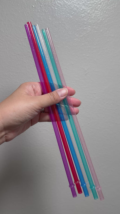 Reusable Sparkly Plastic Straws for 40oz Tumblers